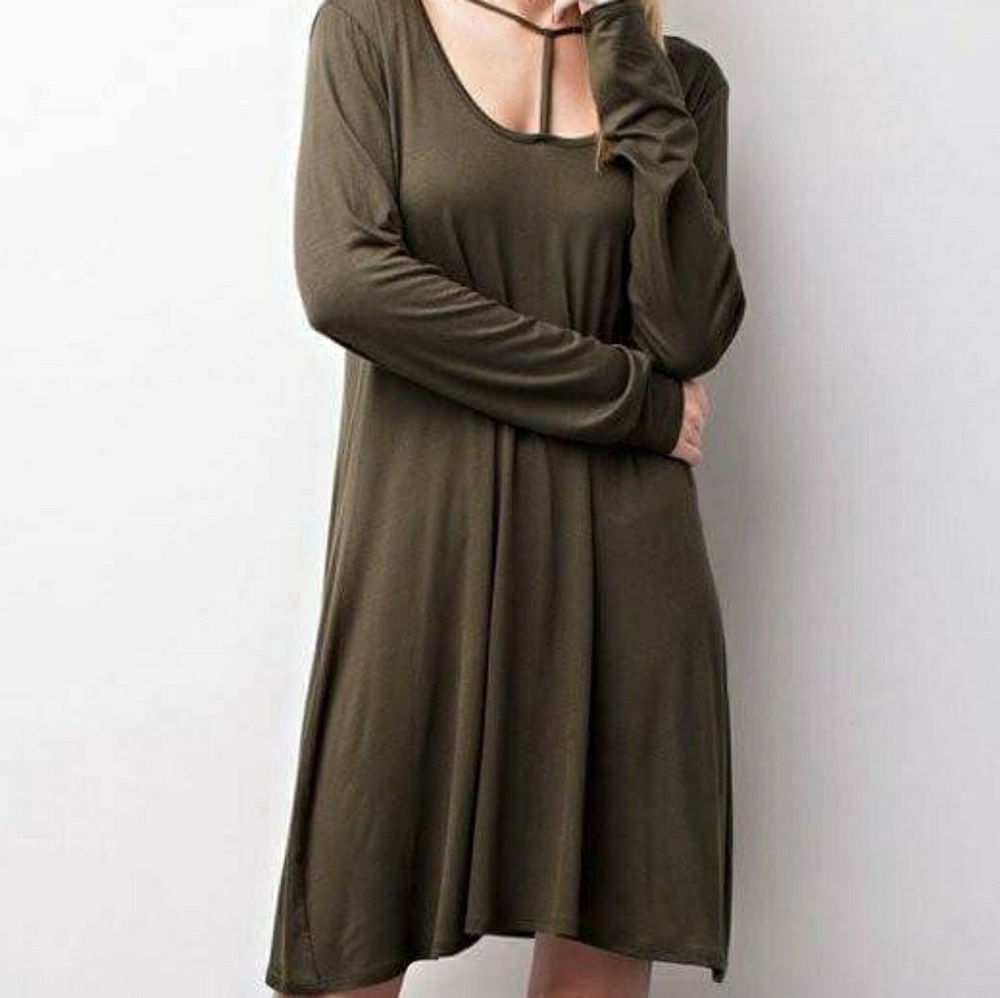Strappy Olive green dress. Small from a boutique